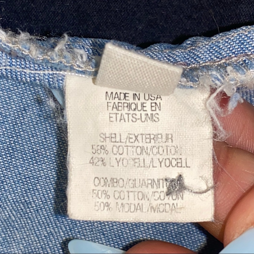 Helmut Lang Chambray Low High Button Down Shirt L - image 5